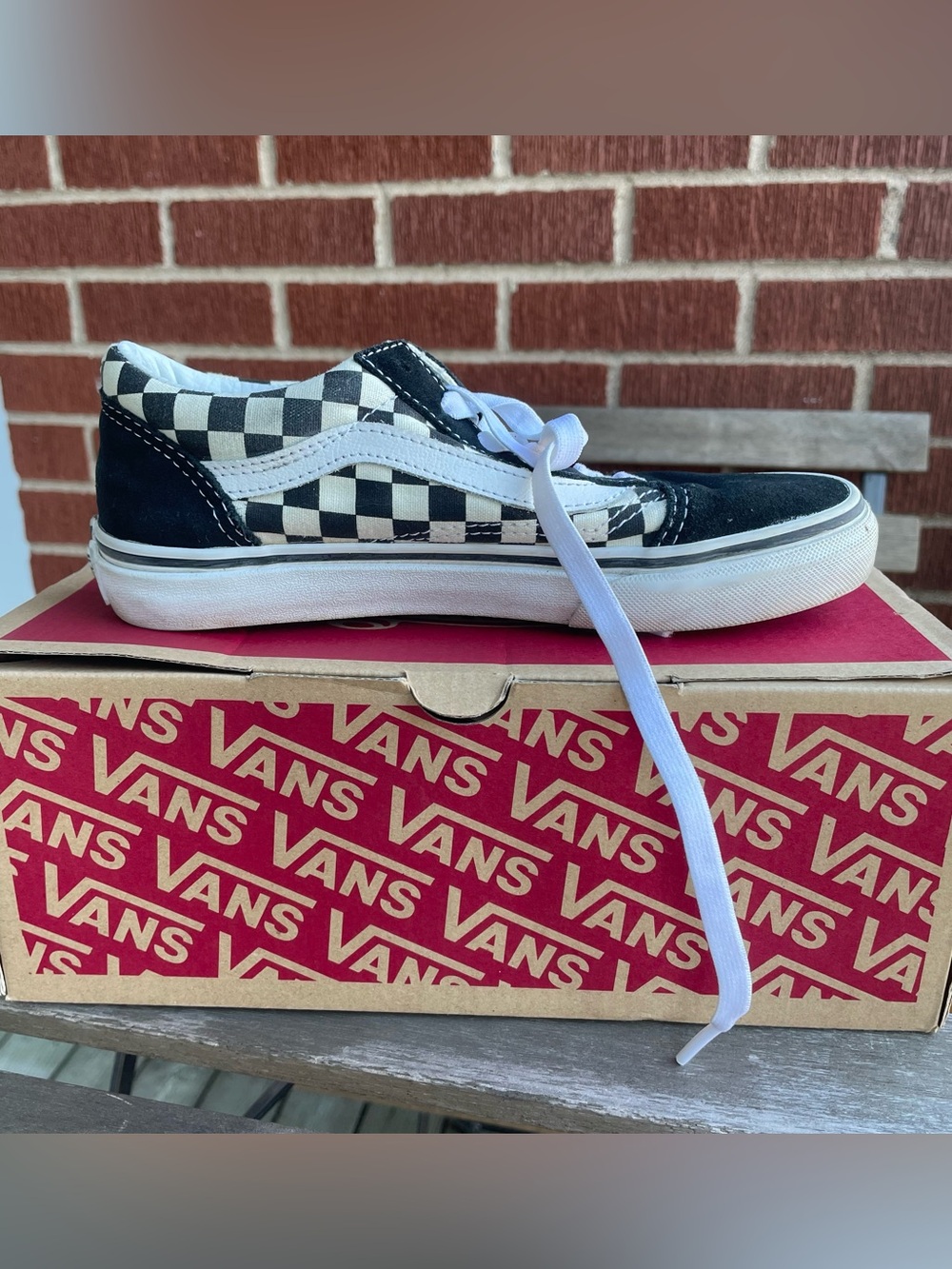 Vans Kids Checkerboard Old Skool Low-Top Sneaker - Size 3